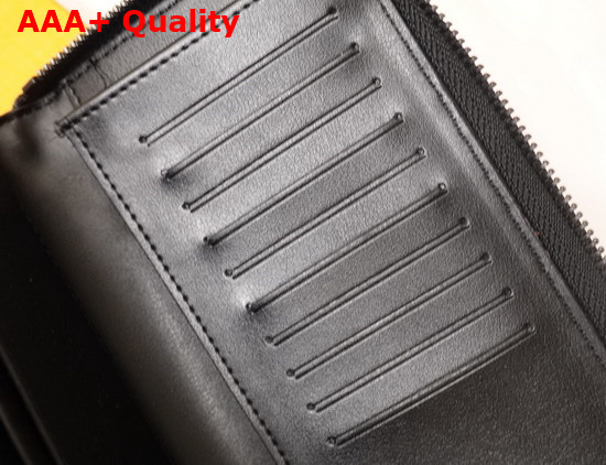 Louis Vuitton Zippy Wallet Vertical Black Monogram Seal Cowhide Leather M80505 Replica