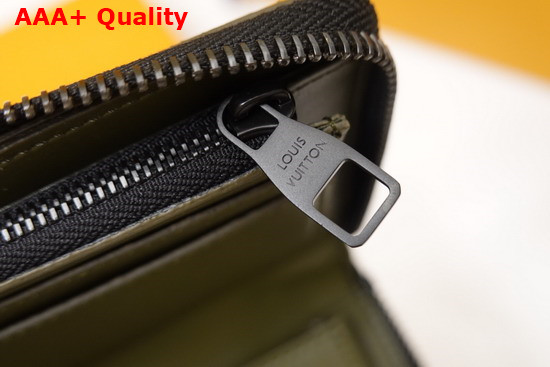 Louis Vuitton Zippy Wallet Vertical Khaki Monogram Seal Cowhide Leather Replica
