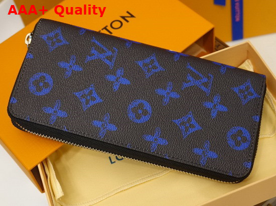 Louis Vuitton Zippy Wallet Vertical in Blue Vintage Monogram Canvas Replica