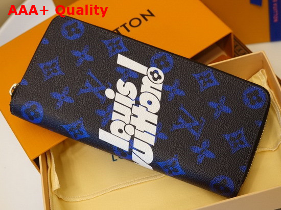 Louis Vuitton Zippy Wallet Vertical in Blue Vintage Monogram Canvas Replica