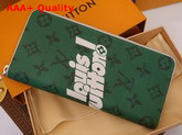 Louis Vuitton Zippy Wallet Vertical in Green Vintage Monogram Canvas Replica