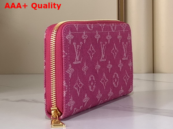 Louis Vuitton Zippy Wallet in Fuchsia Monogram Denim Replica