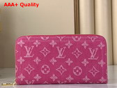 Louis Vuitton Zippy Wallet in Fuchsia Monogram Denim Replica