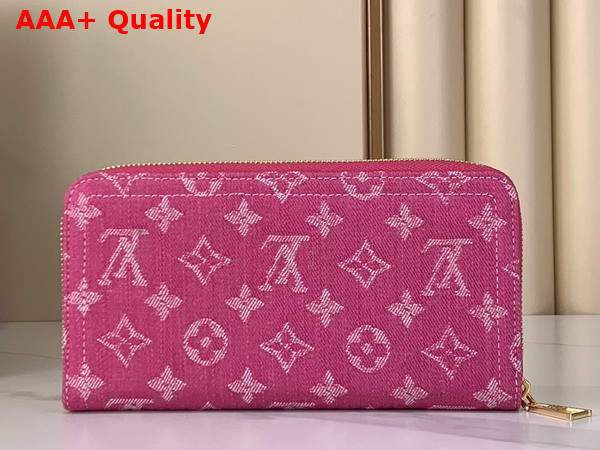 Louis Vuitton Zippy Wallet in Fuchsia Monogram Denim Replica