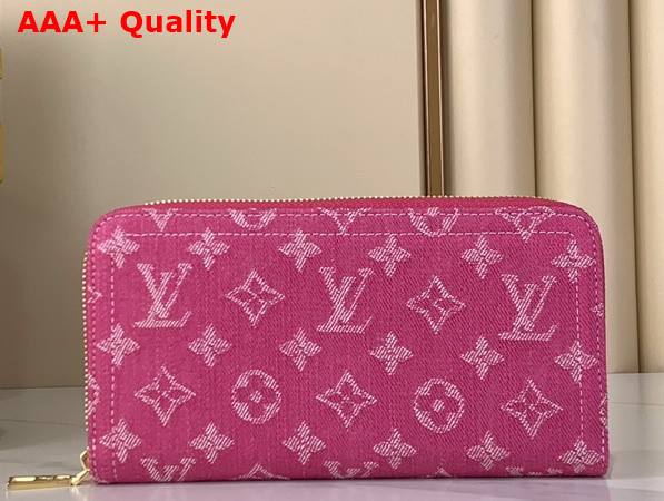 Louis Vuitton Zippy Wallet in Fuchsia Monogram Denim Replica