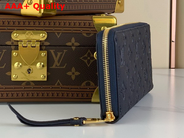 Louis Vuitton Zippy Wallet in Navy Blue Monogram Empreinte Leather Replica