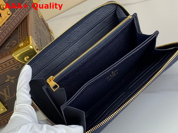 Louis Vuitton Zippy Wallet in Navy Blue Monogram Empreinte Leather Replica