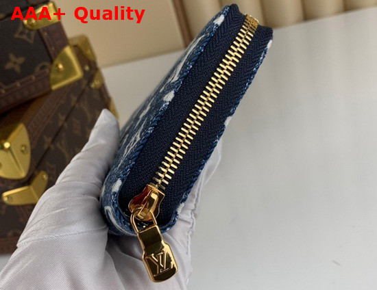 Louis Vuitton Zippy Wallet in Navy Blue Monogram Jacquard Denim M81226 Replica