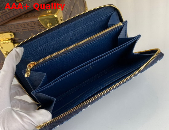Louis Vuitton Zippy Wallet in Navy Blue Monogram Jacquard Denim M81226 Replica