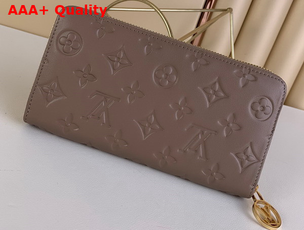 Louis Vuitton Zippy Wallet in Taupe Monogram Embossed Lambskin M81511 Replica