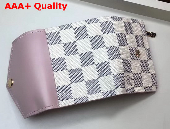 Louis Vuitton Zoe Wallet Eau de Rose Damier Azur Canvas and Cowhide Leather N60168 Replica