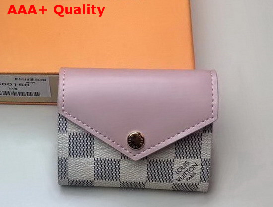 Louis Vuitton Zoe Wallet Eau de Rose Damier Azur Canvas and Cowhide Leather N60168 Replica