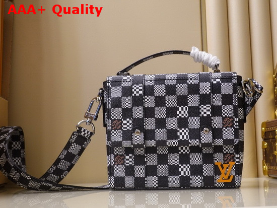 Louis Vuitton Zoooom with Friend Messenger Bag in Black and White Damier Canvas Replica