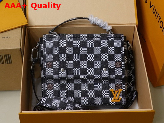 Louis Vuitton Zoooom with Friend Messenger Bag in Black and White Damier Canvas Replica