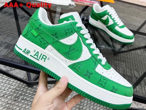 Louis Vuitton and Nike Air Force 1 by Virgil Abloh White Gym Green 1A9V9U Replica