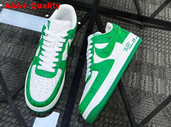 Louis Vuitton and Nike Air Force 1 by Virgil Abloh White Gym Green 1A9V9U Replica