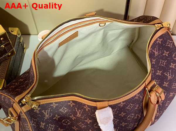 Louis Vuitton keepall bandouliere 50 in Monogram Satin with Swarovski Cyrstals M13977 Replica