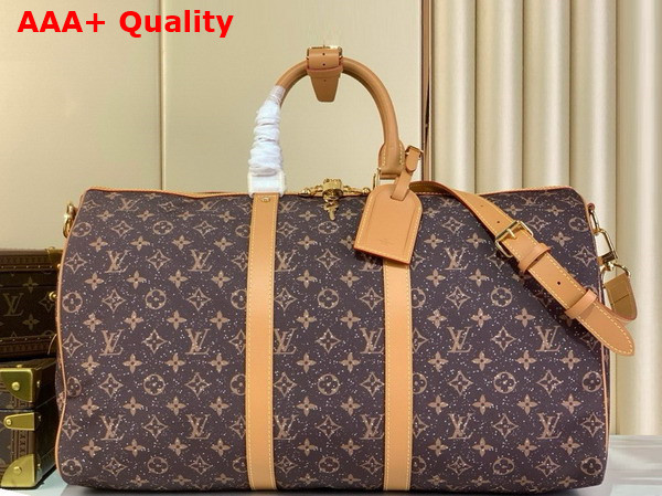 Louis Vuitton keepall bandouliere 50 in Monogram Satin with Swarovski Cyrstals M13977 Replica
