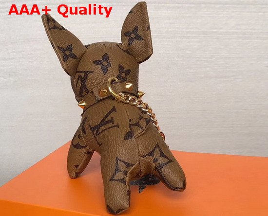 Louis Vuittong Fighting Dog Bag Charm in Monogram Reverse Canvas Replica