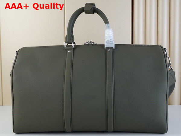 Louis Vuittono Keepall Bandouliere 50 Khaki LV Aerogram Cowhide Leather M21536 Replica