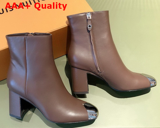 Louise Ankle Boot in Brown Calf Leather Replica