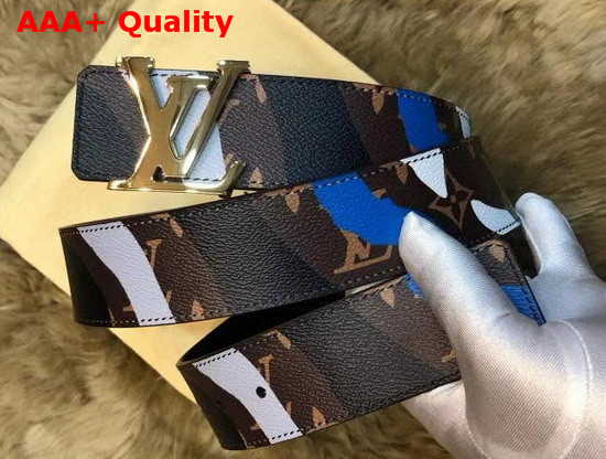 Lvxlol LV Iconic 40mm Reversible Belt Blue Silver Replica