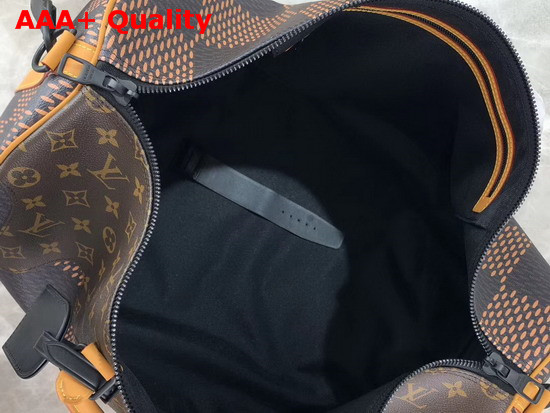 Virgil Abloh and Nigo Debut Louis Vuitton Keepall Bandouliere 50 Giant Damier Ebene Canvas and Monogram Canvas Replica