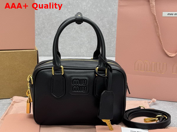 Miu Miu Arcadie Leather Bag in Black 5BB123 Replica