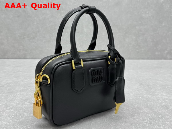Miu Miu Arcadie Leather Bag in Black 5BB123 Replica