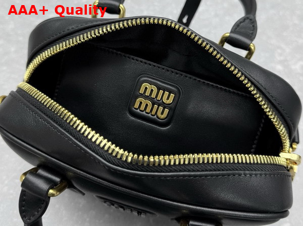 Miu Miu Arcadie Leather Bag in Black 5BB123 Replica