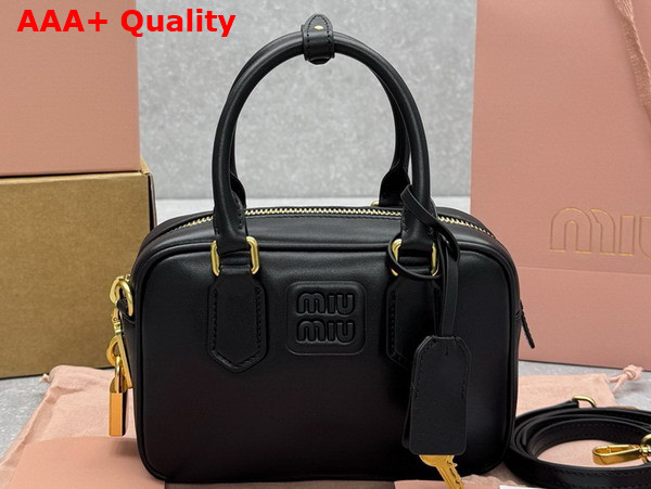 Miu Miu Arcadie Leather Bag in Black 5BB123 Replica