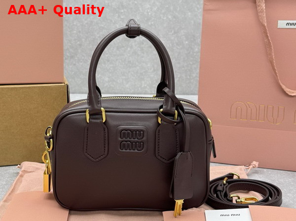 Miu Miu Arcadie Leather Bag in Briarwood 5BB123 Replica