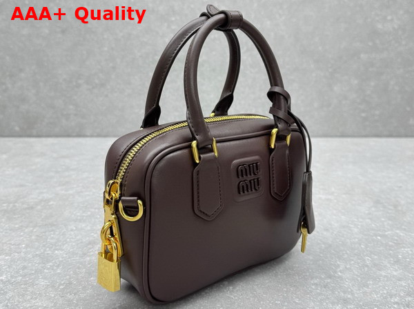 Miu Miu Arcadie Leather Bag in Briarwood 5BB123 Replica
