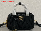 Miu Miu Arcadie Matelasse Nappa Leather Bag in Black 5BB123 Replica