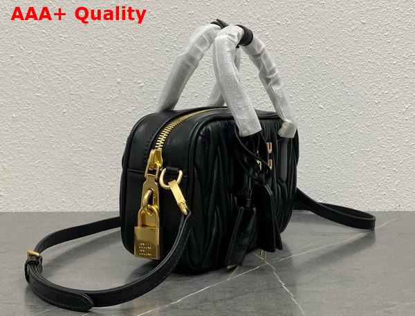 Miu Miu Arcadie Matelasse Nappa Leather Bag in Black 5BB123 Replica