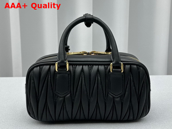 Miu Miu Arcadie Matelasse Nappa Leather Bag in Black 5BB142 Replica