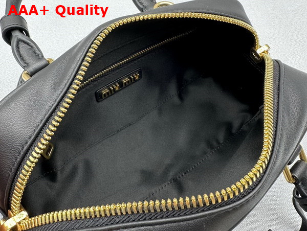 Miu Miu Arcadie Matelasse Nappa Leather Bag in Black 5BB142 Replica