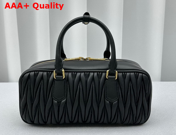 Miu Miu Arcadie Matelasse Nappa Leather Bag in Black 5BB148 Replica