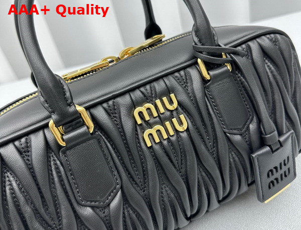 Miu Miu Arcadie Matelasse Nappa Leather Bag in Black 5BB148 Replica