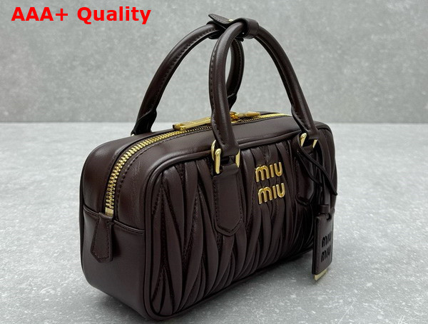 Miu Miu Arcadie Matelasse Nappa Leather Bag in Briarwood 5BB142 Replica