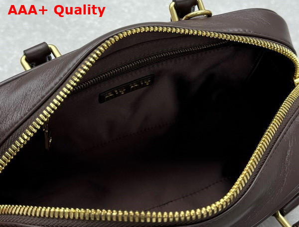 Miu Miu Arcadie Matelasse Nappa Leather Bag in Briarwood 5BB142 Replica