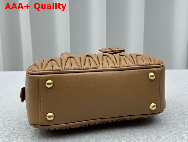 Miu Miu Arcadie Matelasse Nappa Leather Bag in Caramel 5BB142 Replica