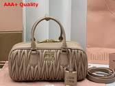 Miu Miu Arcadie Matelasse Nappa Leather Bag in Sand Beige 5BB148 Replica