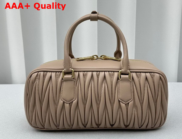 Miu Miu Arcadie Matelasse Nappa Leather Bag in Sand Beige 5BB148 Replica