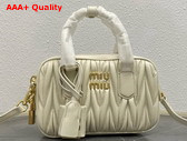 Miu Miu Arcadie Matelasse Nappa Leather Bag in White 5BB123 Replica