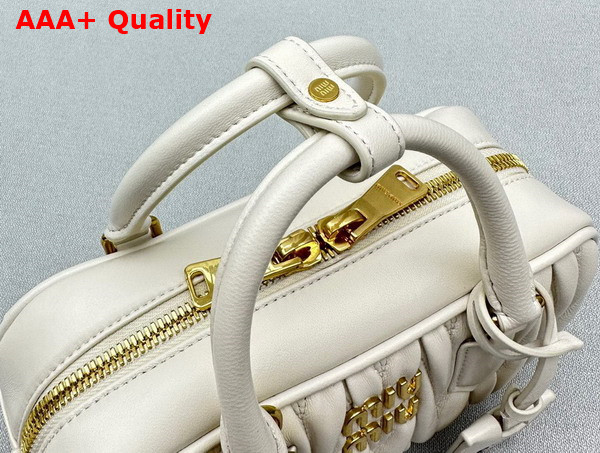 Miu Miu Arcadie Matelasse Nappa Leather Bag in White 5BB142 Replica