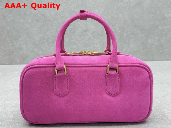 Miu Miu Arcadie Padded Suede Top Handle Bag in Powder Pink 5BB148 Replica