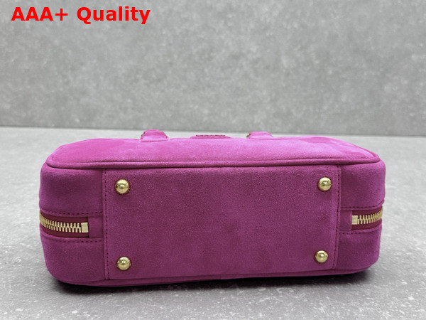 Miu Miu Arcadie Padded Suede Top Handle Bag in Powder Pink 5BB148 Replica