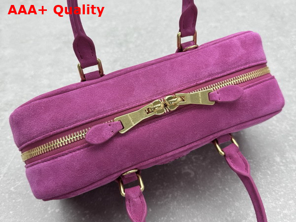 Miu Miu Arcadie Padded Suede Top Handle Bag in Powder Pink 5BB148 Replica