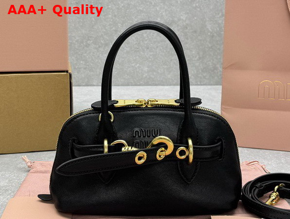 Miu Miu Aventure Mini Nappa Leather Bag in Black 5BP090 Replica